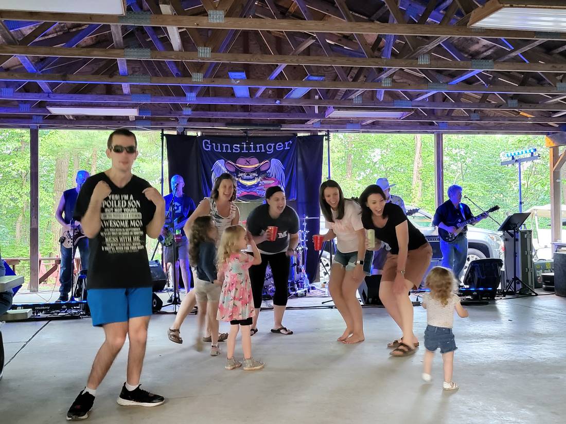 Live band performing under the pavilion at Rosemount